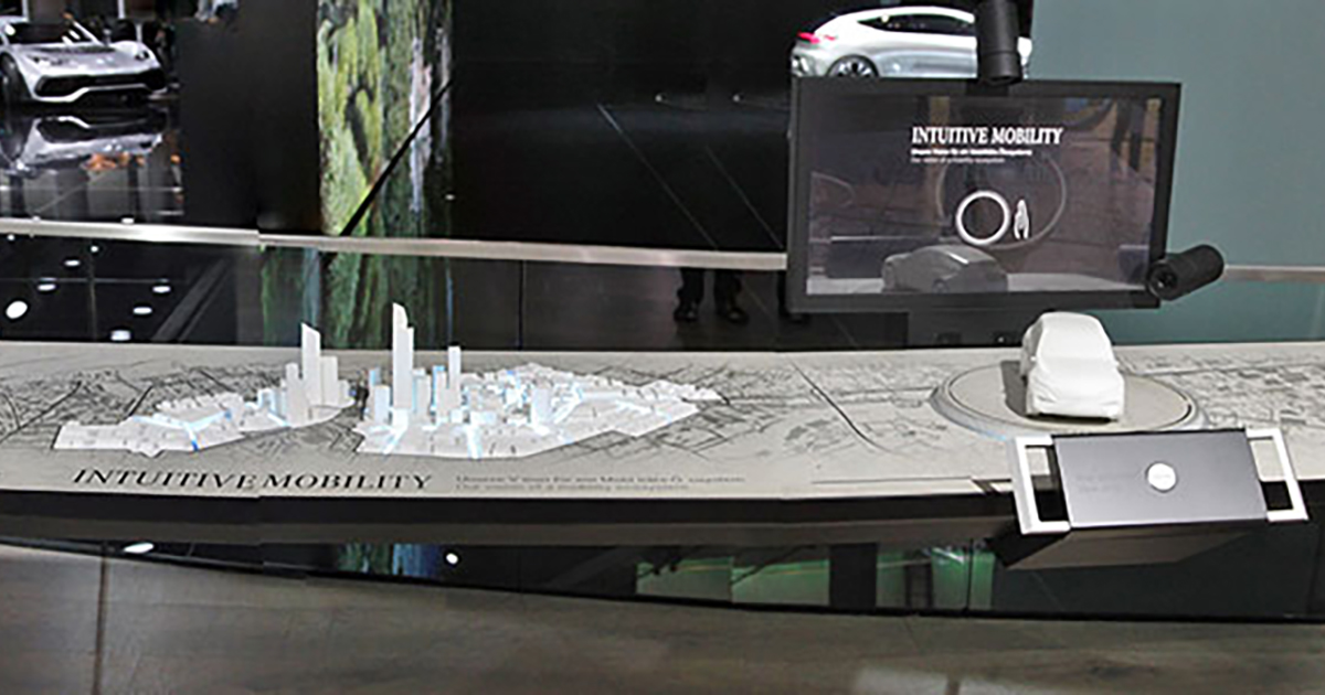 Mock up of a cluster of buildings.