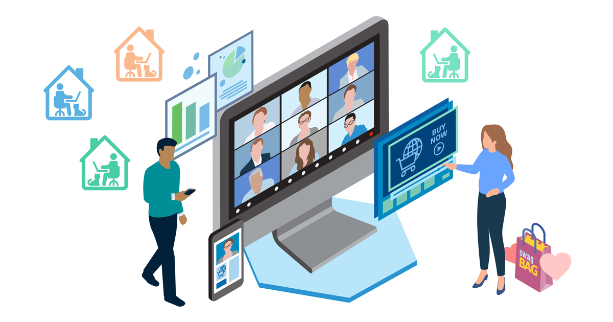 B2B marketing trends screen of shapes