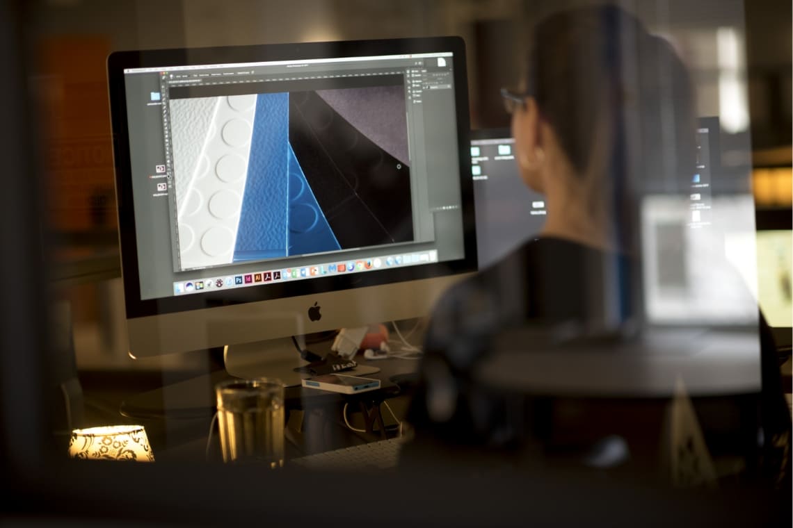 Designer working on graphic design