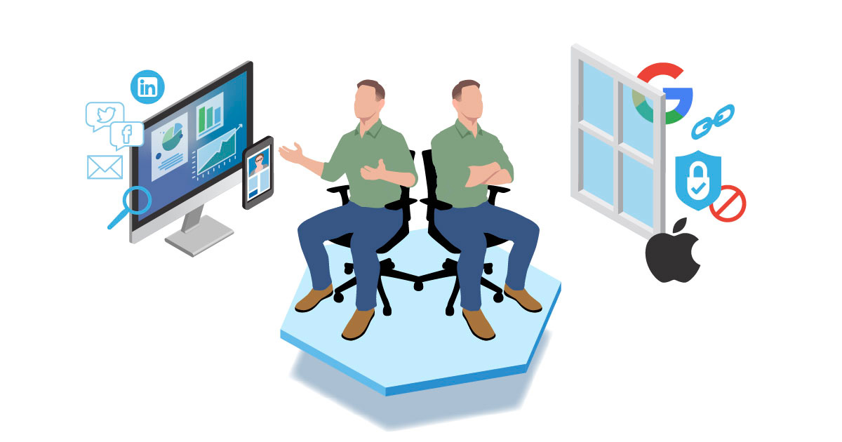 Two animated men sitting in chairs.