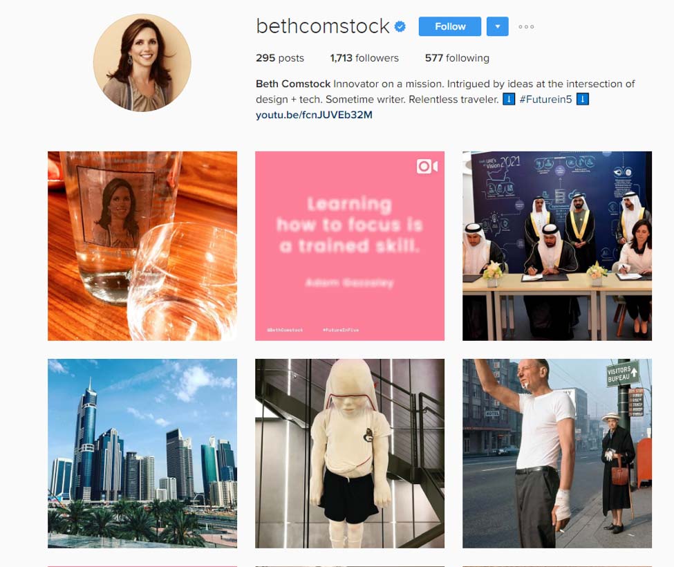 Instagram profile example