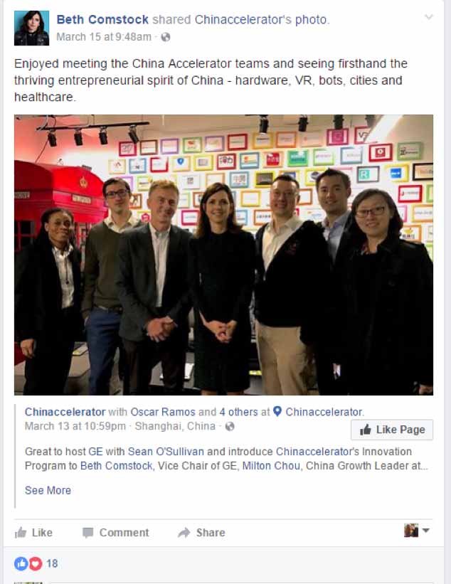 Facebook post example