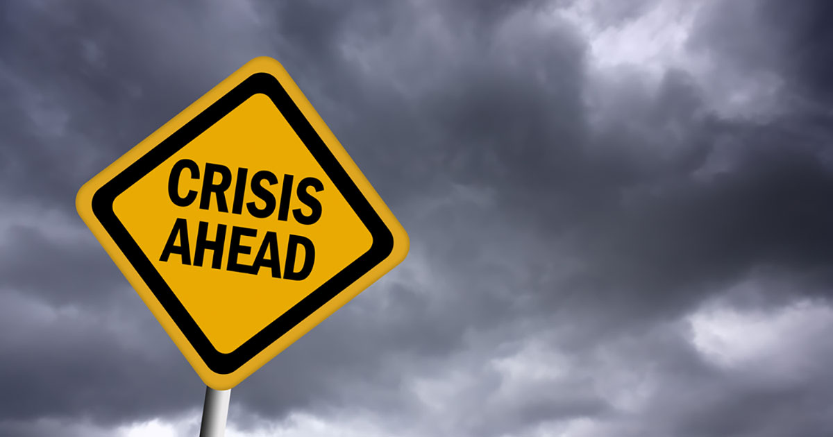 crisis ahead sign