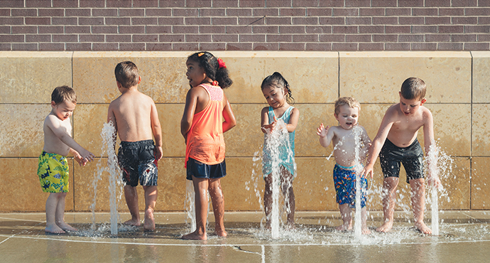 Kids playing in water