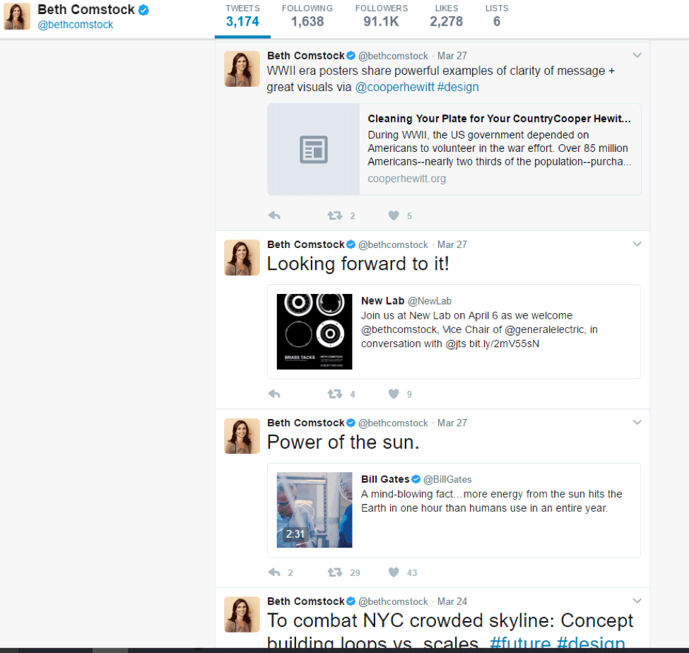 Twitter profile example