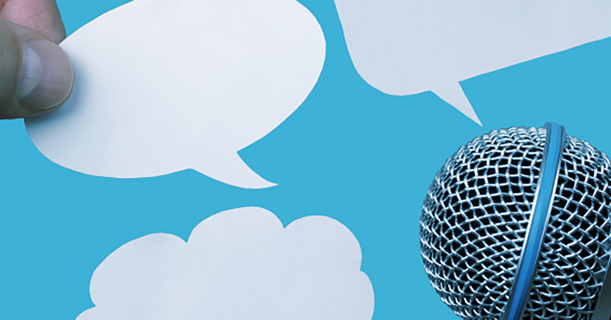 microphone on blue background