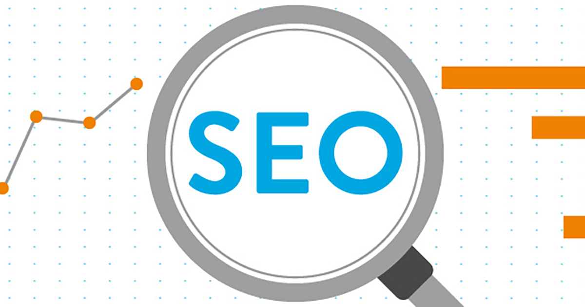 SEO letters in magnifying glass.