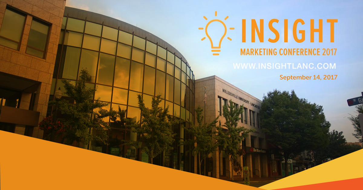insight marketing in front of golden building