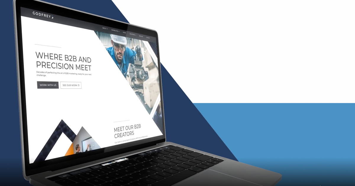 Godfrey website on laptop