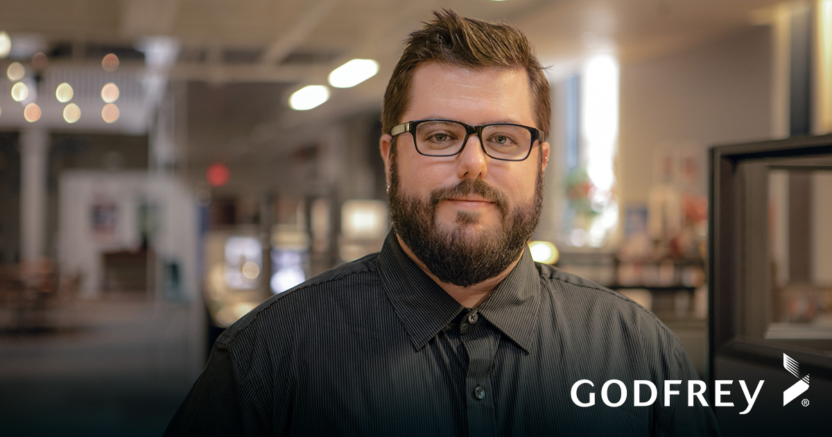 Godfrey employee Luke Weidner