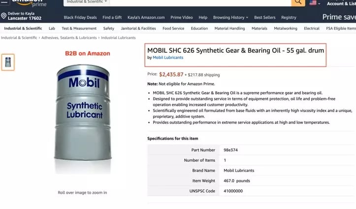 B2B on Amazon Example