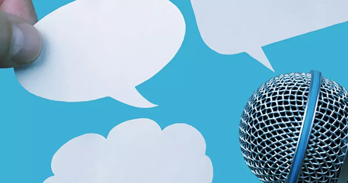 microphone on blue background