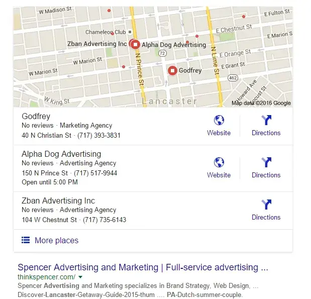 LocalBusiness schema markup